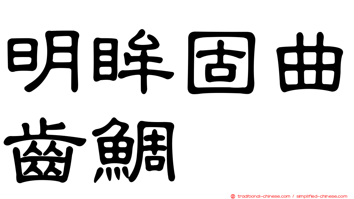 明眸固曲齒鯛