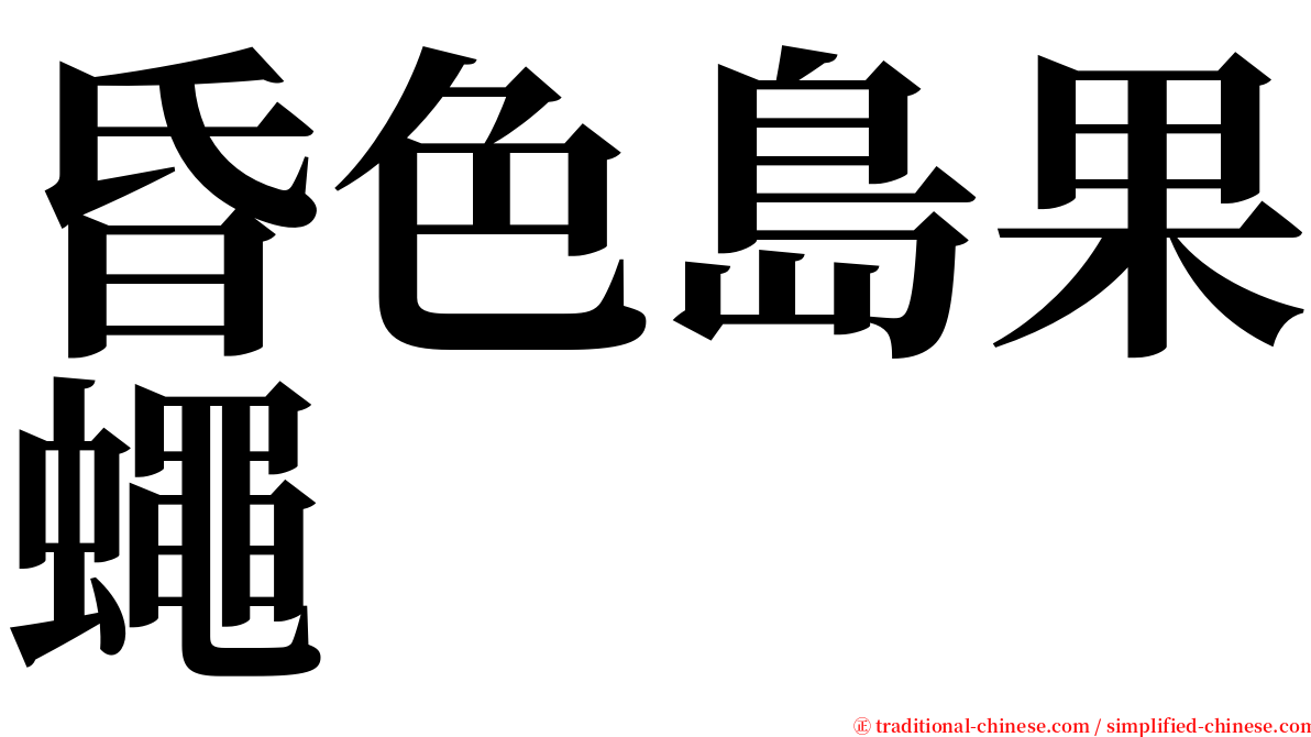 昏色島果蠅 serif font