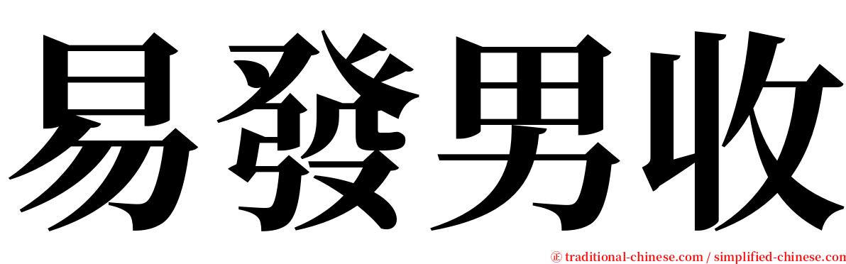 易發男收 serif font