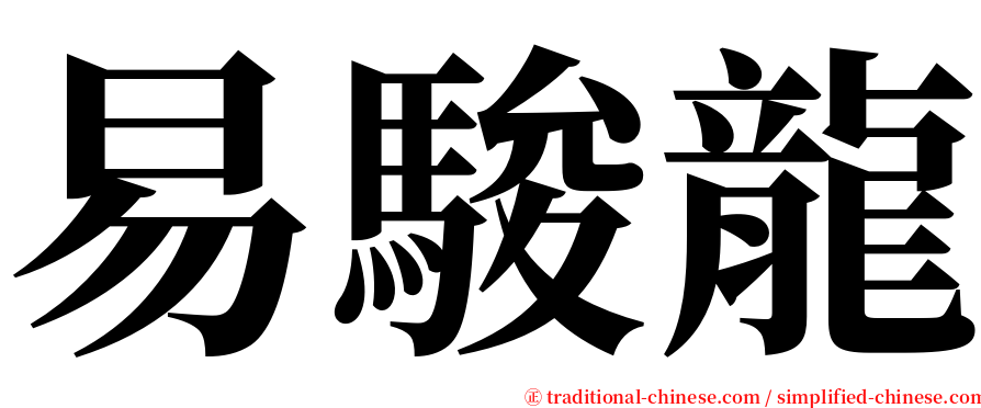 易駿龍 serif font