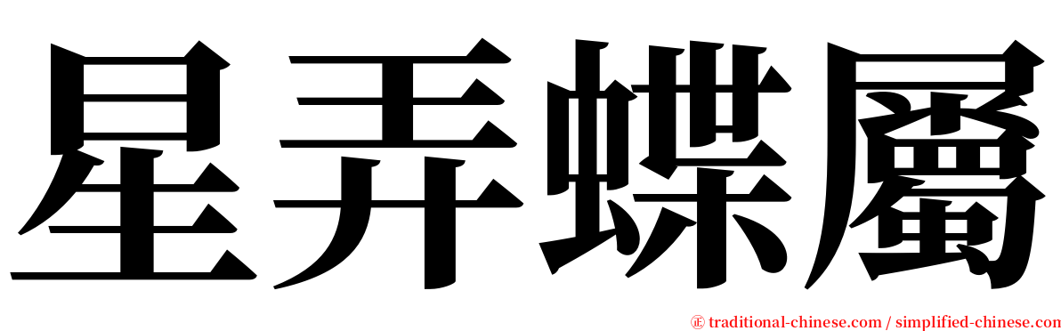 星弄蝶屬 serif font