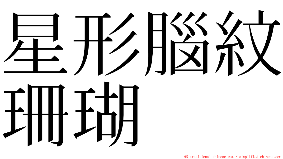 星形腦紋珊瑚 ming font