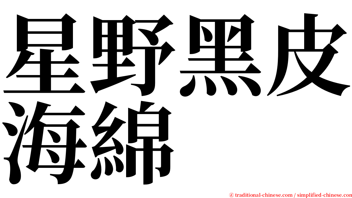 星野黑皮海綿 serif font