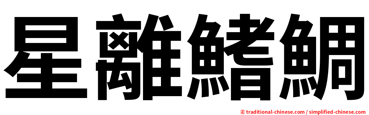 星離鰭鯛