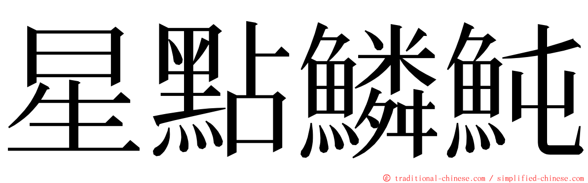 星點鱗魨 ming font