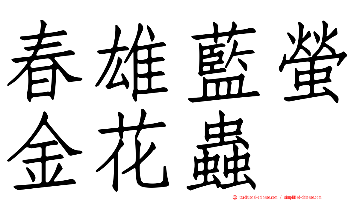 春雄藍螢金花蟲