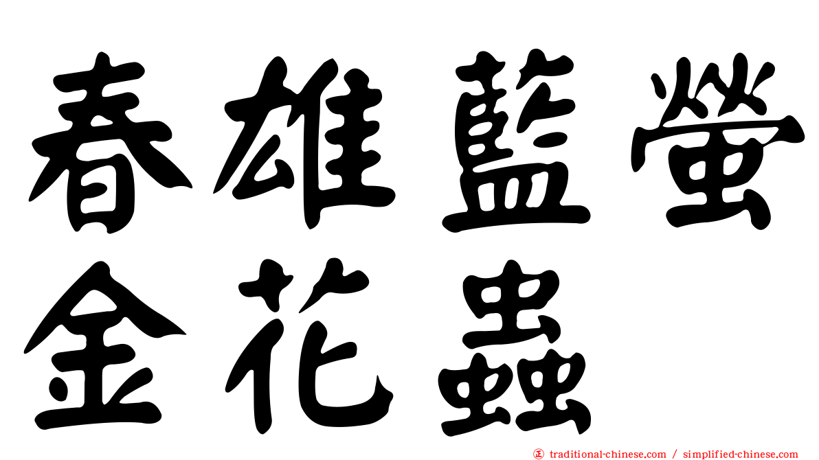 春雄藍螢金花蟲