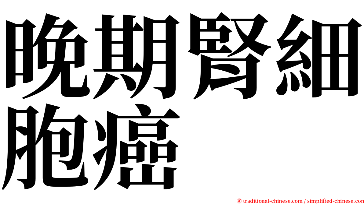 晚期腎細胞癌 serif font