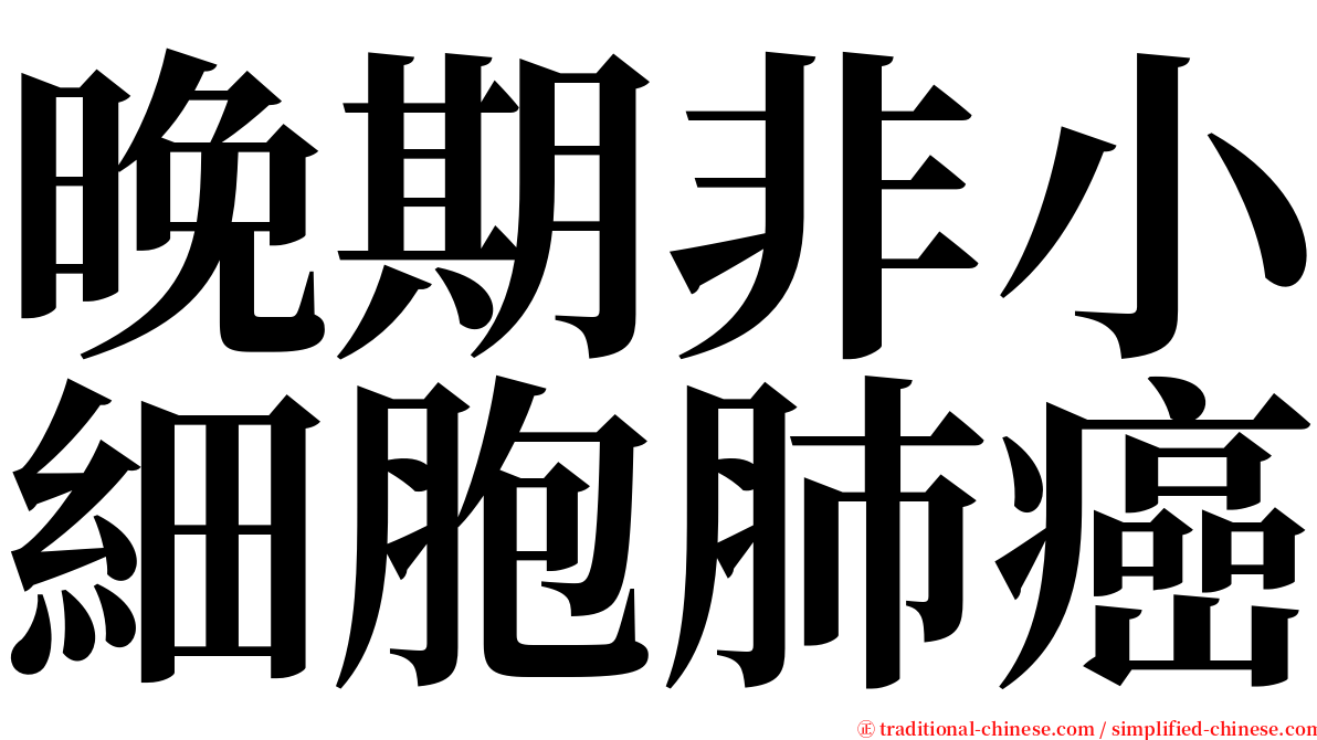 晚期非小細胞肺癌 serif font