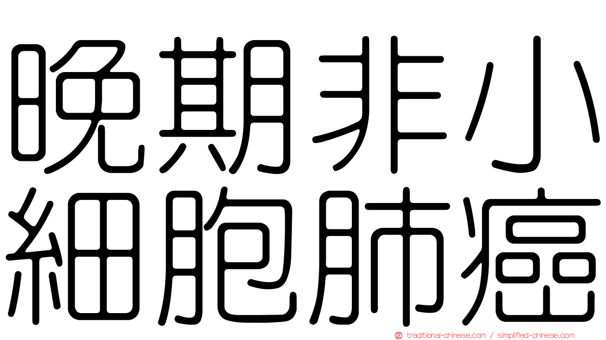 晚期非小細胞肺癌