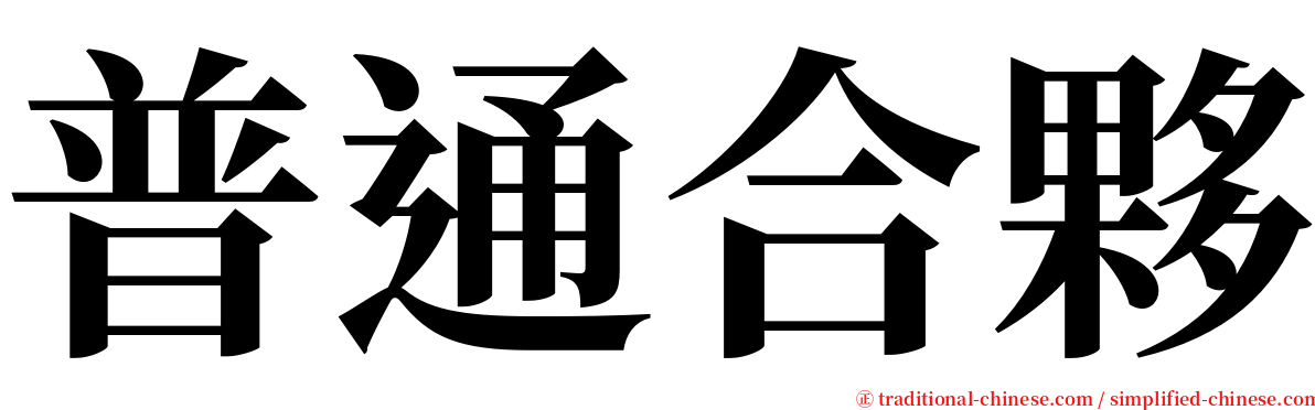 普通合夥 serif font