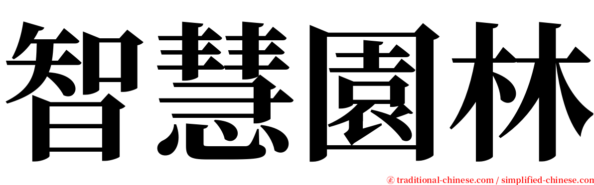 智慧園林 serif font