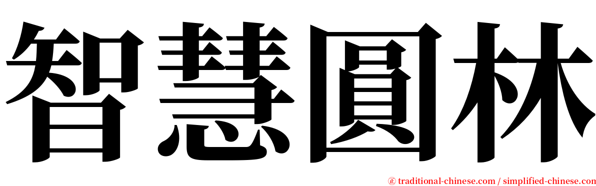 智慧圓林 serif font