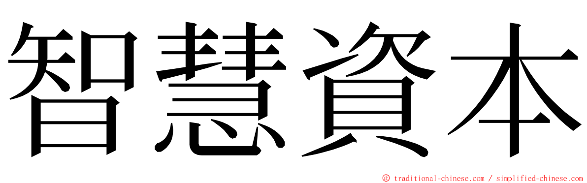 智慧資本 ming font
