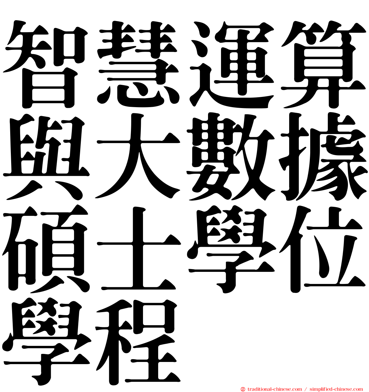 智慧運算與大數據碩士學位學程
