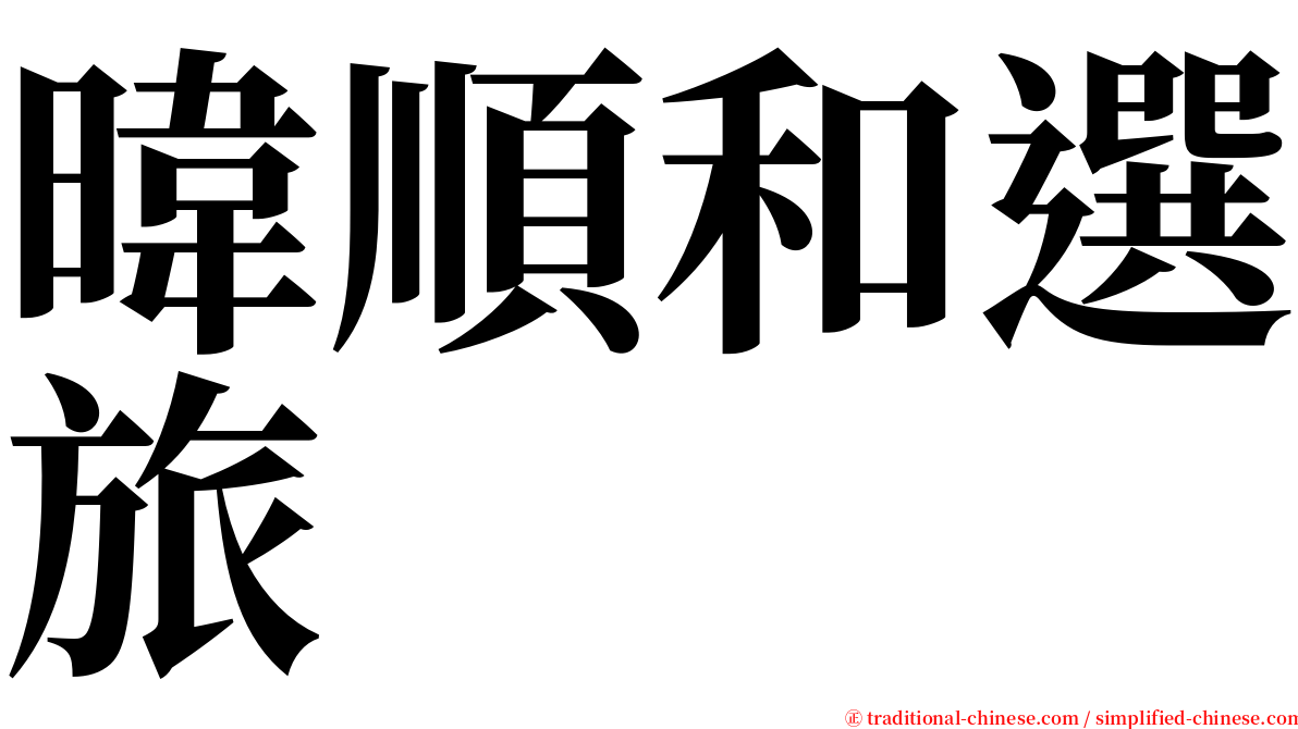 暐順和選旅 serif font