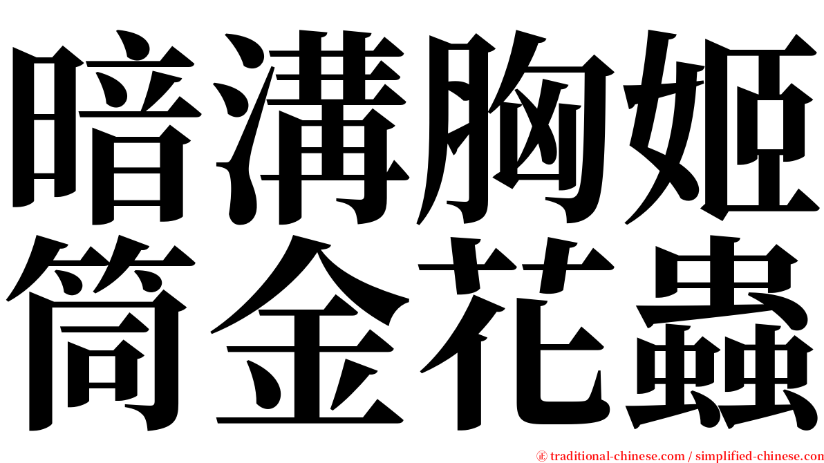 暗溝胸姬筒金花蟲 serif font