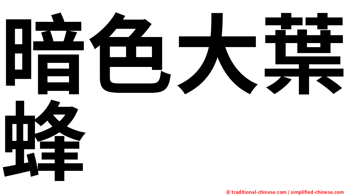 暗色大葉蜂