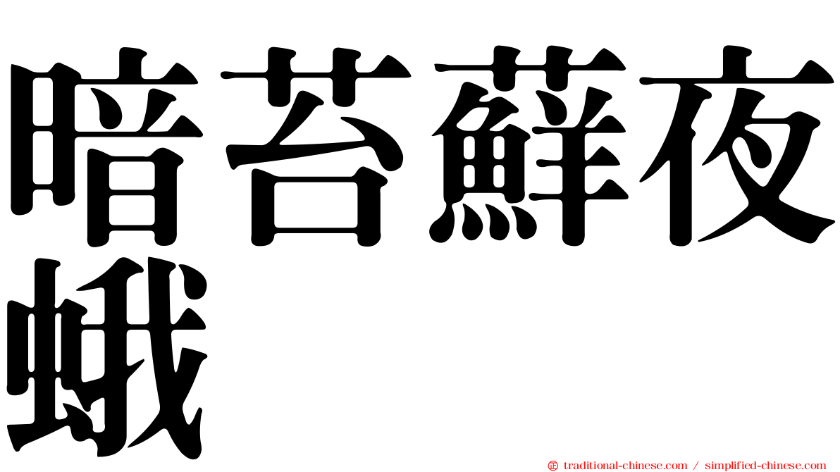 暗苔蘚夜蛾