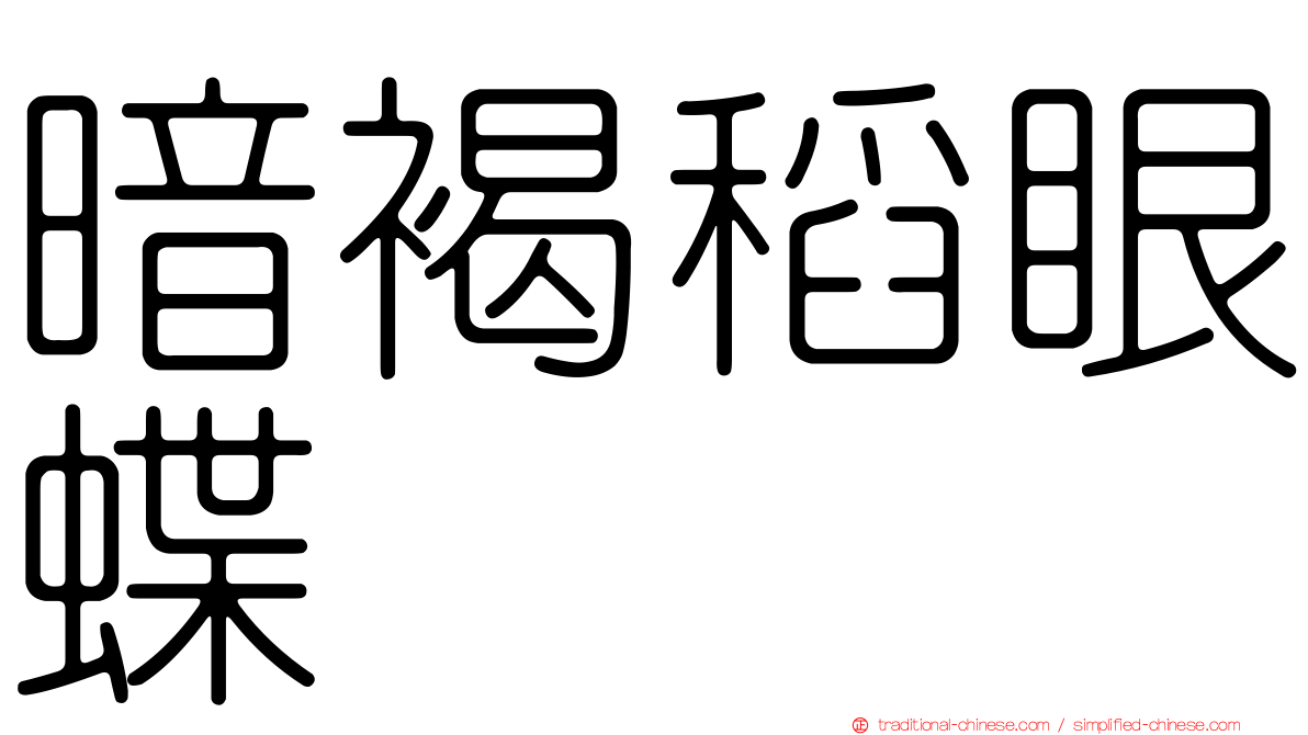 暗褐稻眼蝶