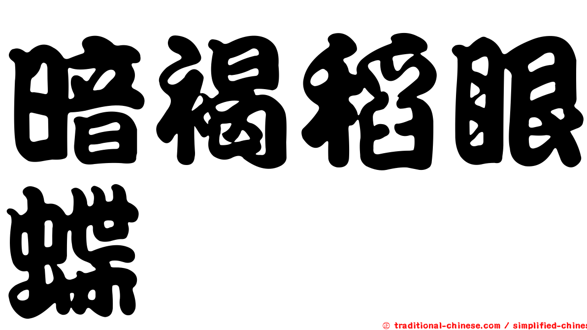 暗褐稻眼蝶