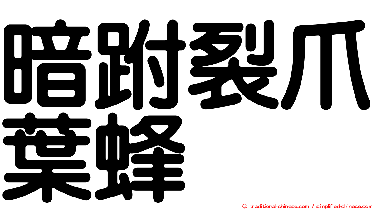 暗跗裂爪葉蜂