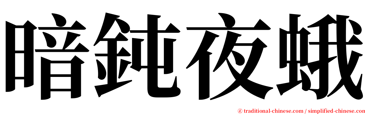 暗鈍夜蛾 serif font