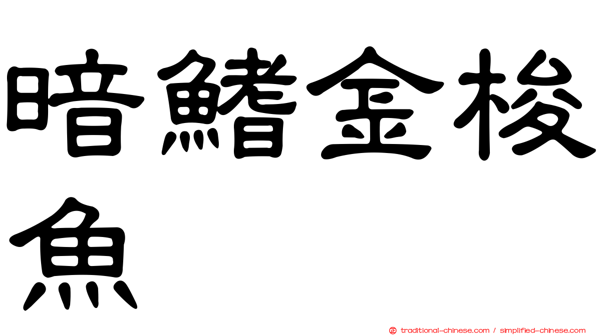 暗鰭金梭魚