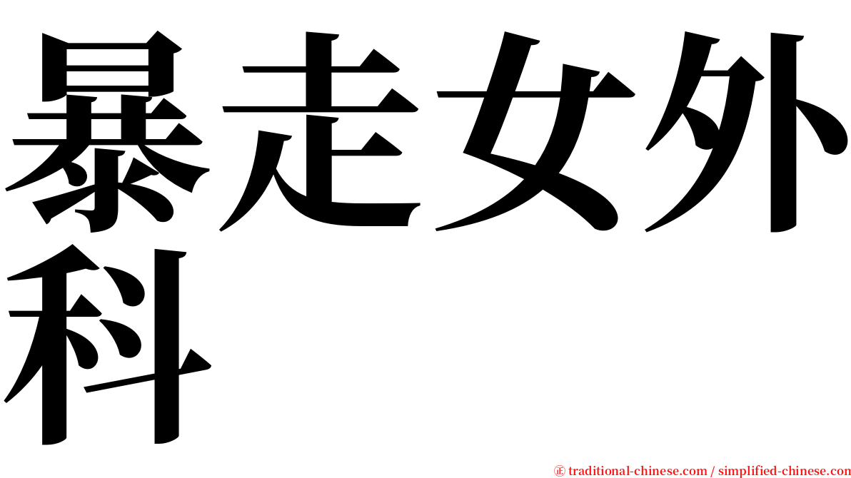 暴走女外科 serif font