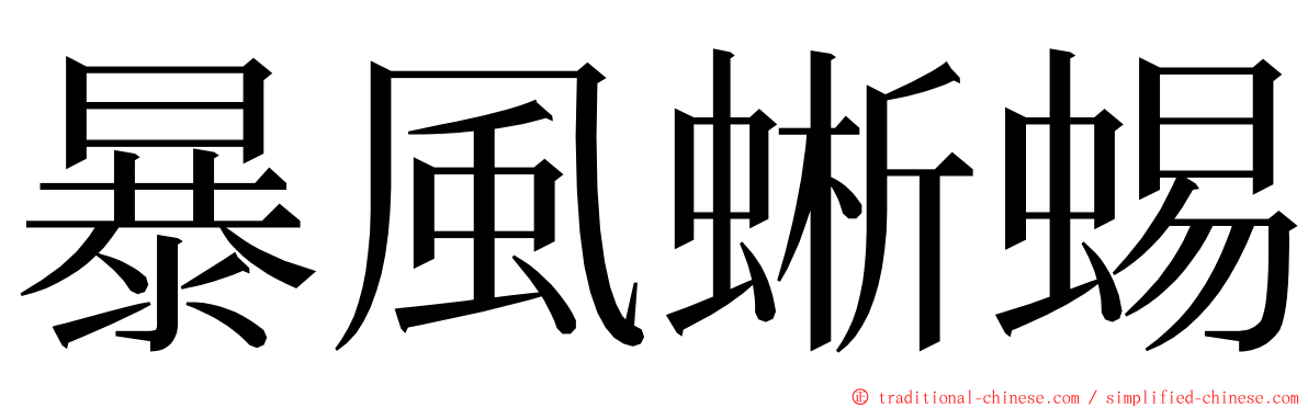 暴風蜥蜴 ming font