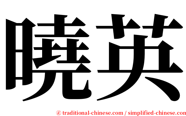 曉英 serif font
