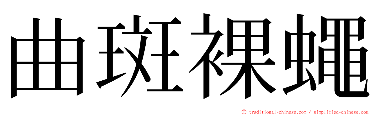 曲斑裸蠅 ming font