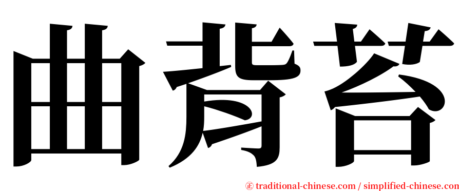 曲背苔 serif font