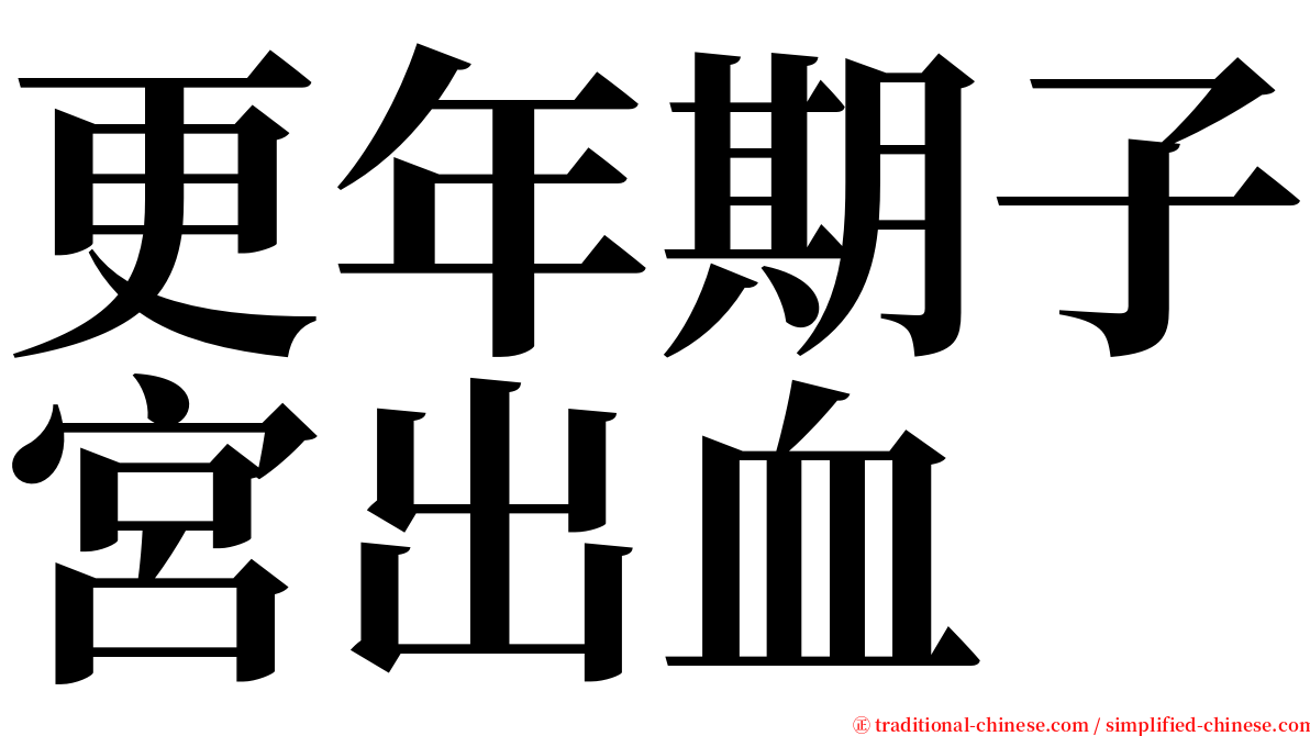 更年期子宮出血 serif font