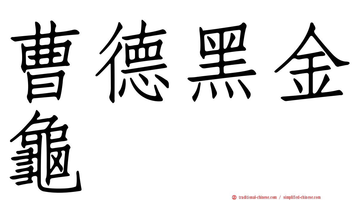 曹德黑金龜