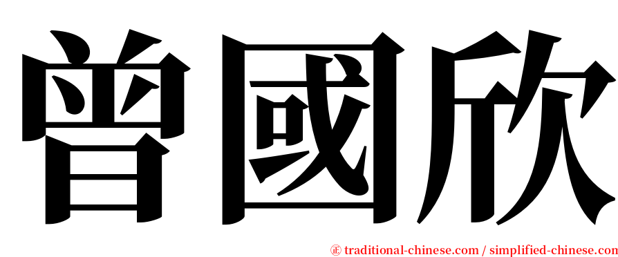 曾國欣 serif font