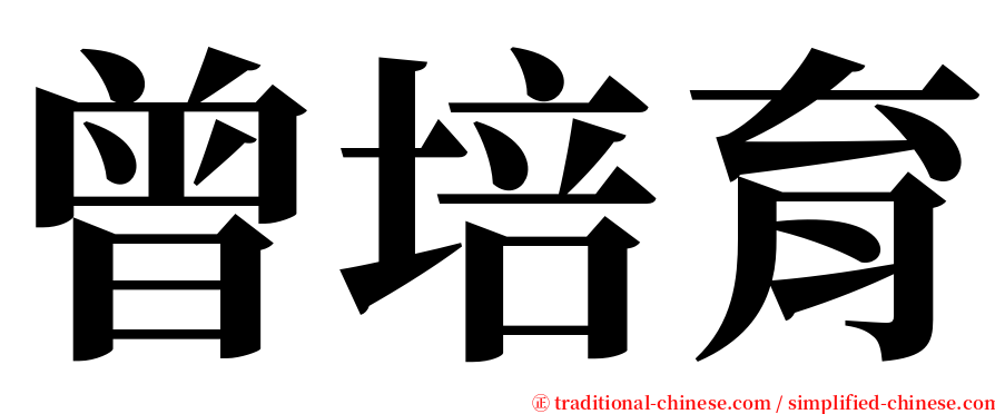 曾培育 serif font