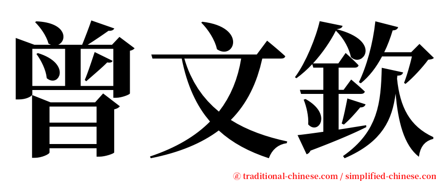 曾文欽 serif font