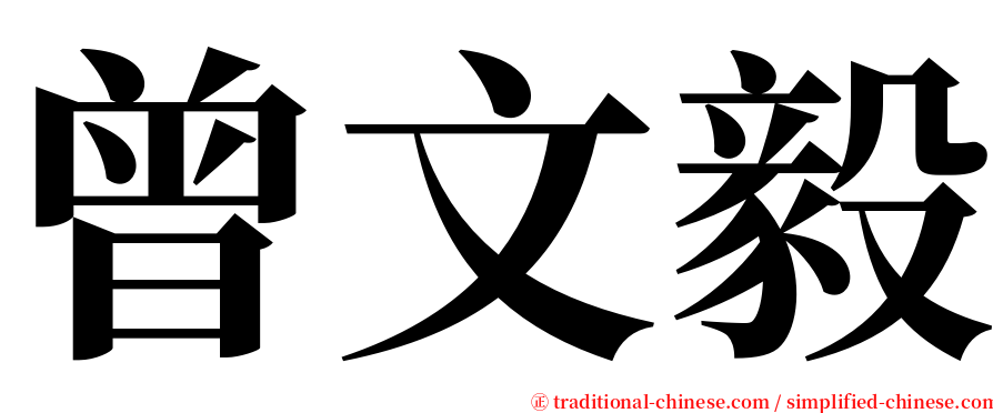 曾文毅 serif font