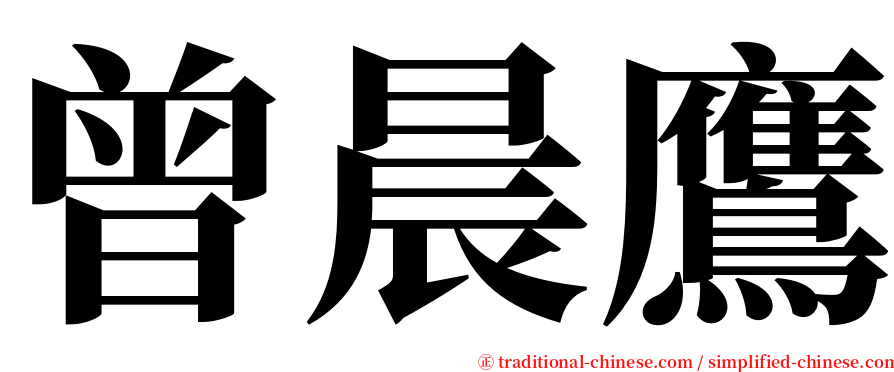 曾晨鷹 serif font