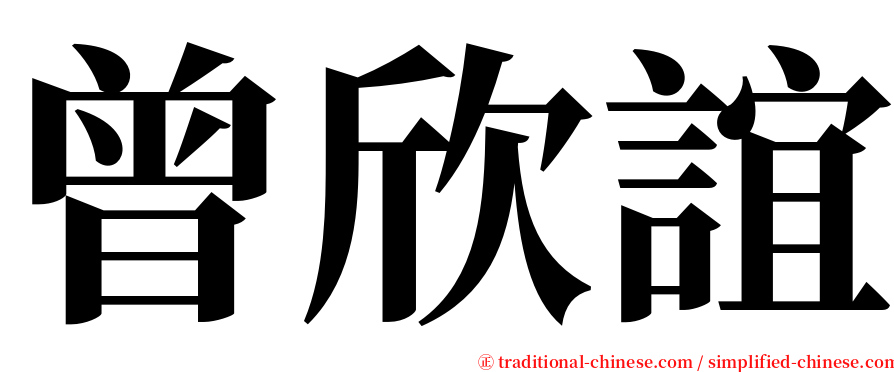 曾欣誼 serif font