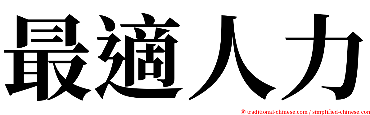 最適人力 serif font
