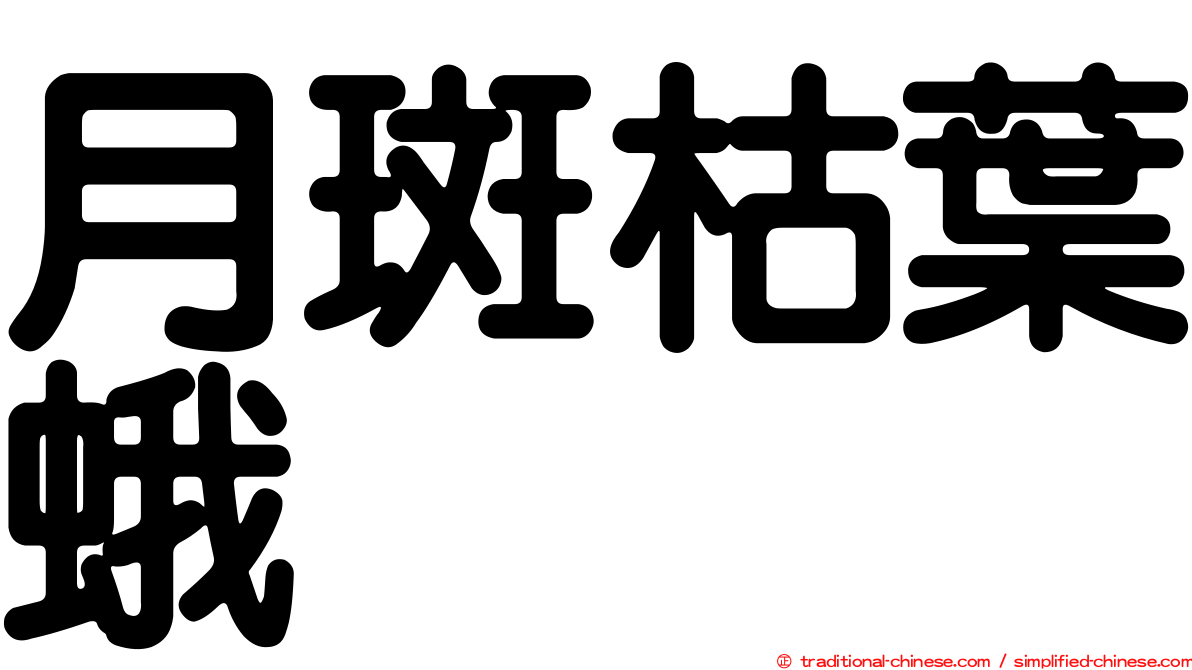 月斑枯葉蛾