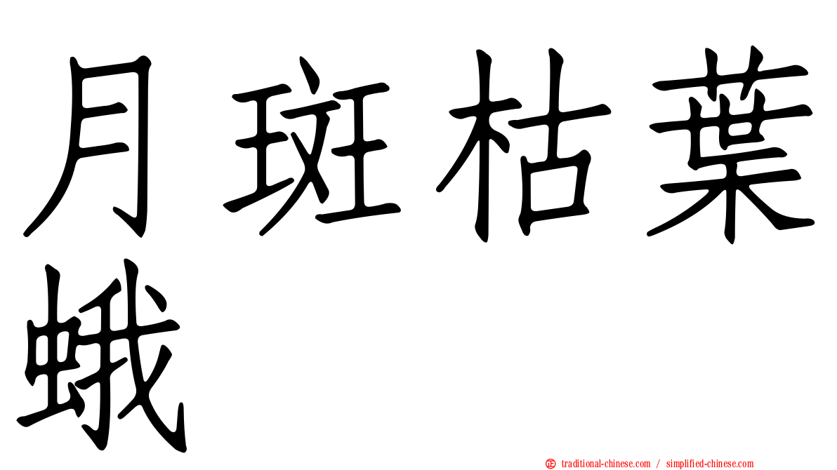 月斑枯葉蛾