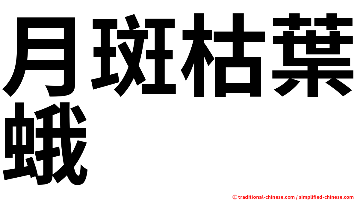 月斑枯葉蛾