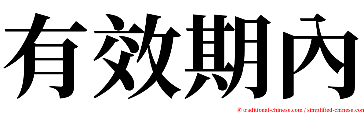 有效期內 serif font