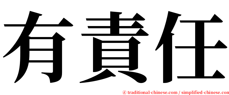 有責任 serif font