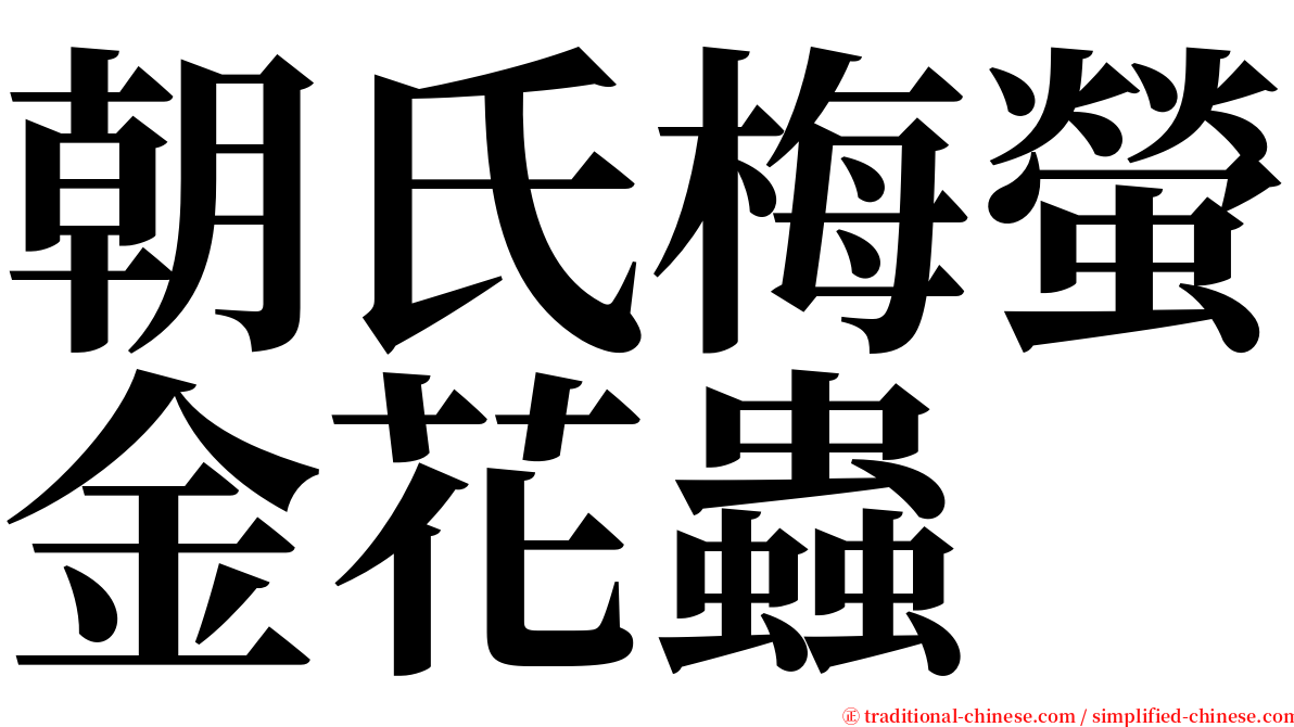 朝氏梅螢金花蟲 serif font