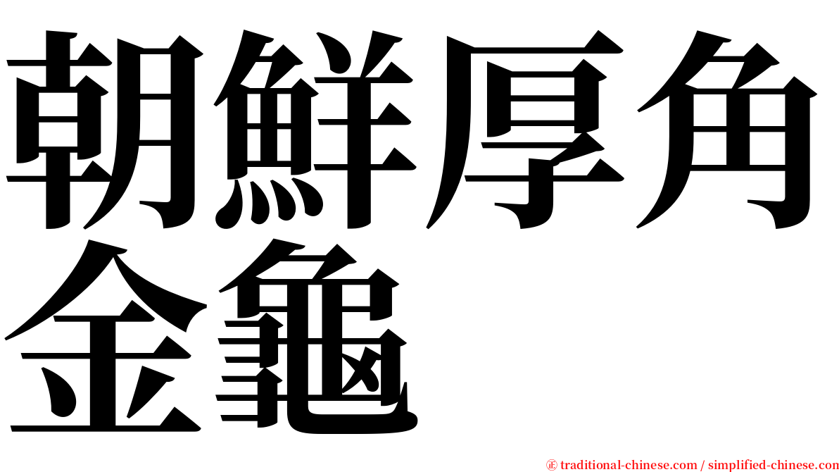 朝鮮厚角金龜 serif font