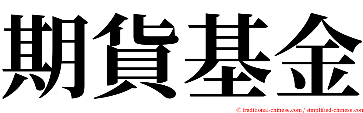 期貨基金 serif font